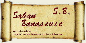 Šaban Banašević vizit kartica